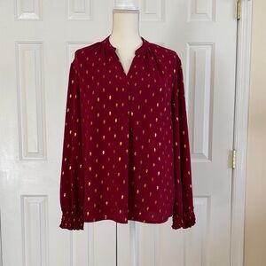 Chic Burgundy and Gold Women's Blouse